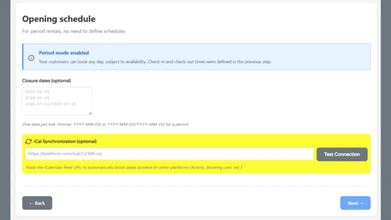 iCal/ICS synchronization in the TOWeb 14 interface