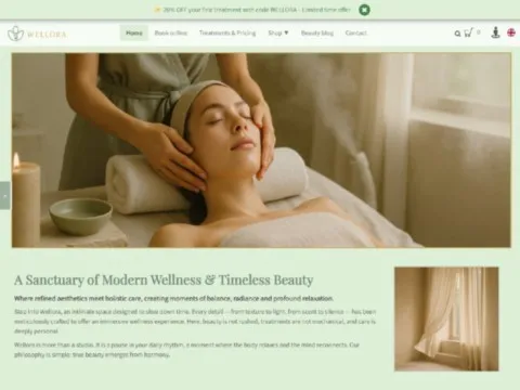 Modèle de site WELLORA réalisé avec TOWeb 14